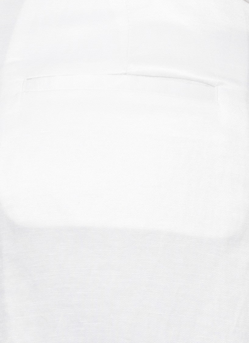 Peserico Ivory Viscose-Linen Wide-Leg Pants