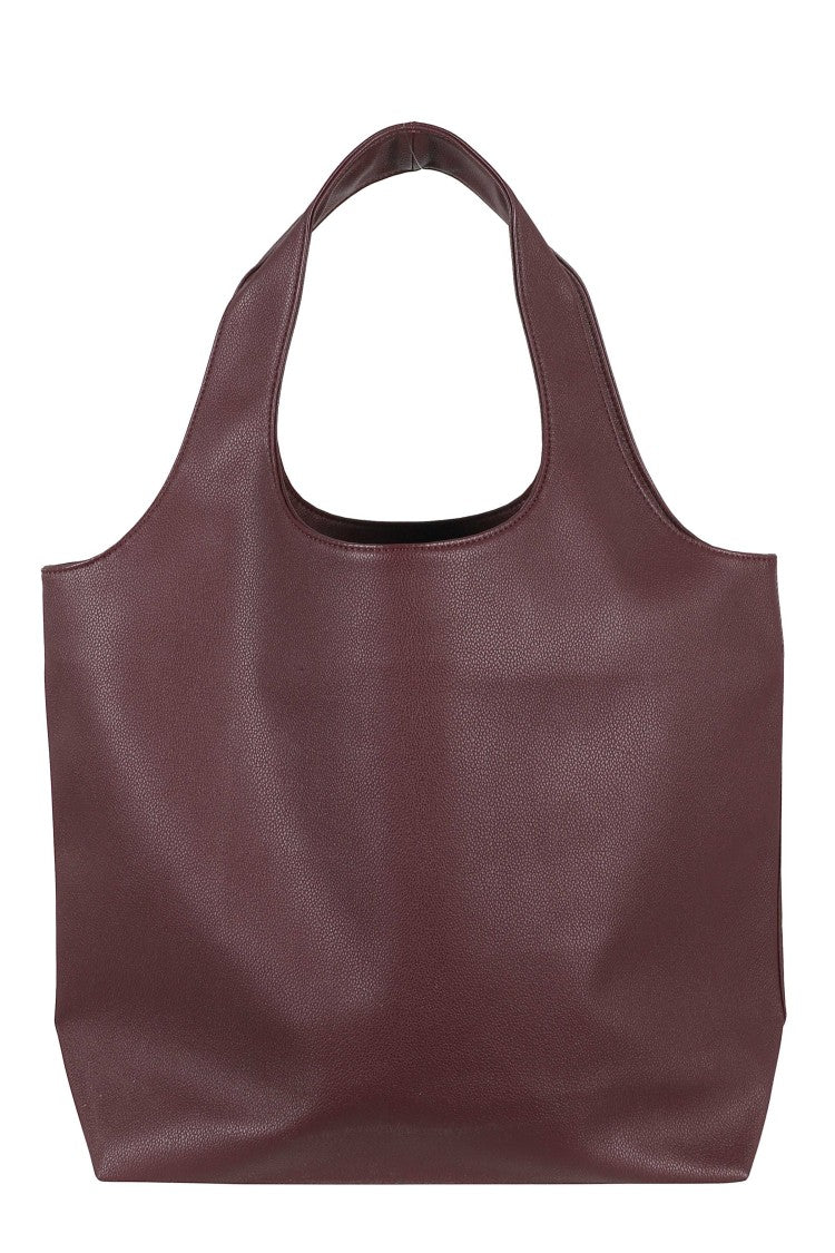 A.P.C. Wine Tote Ninon Front-Logo Polyurethane Tote Bag