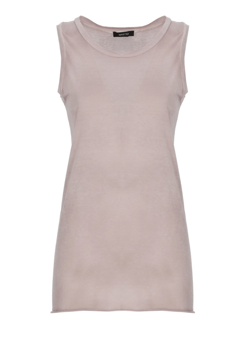 Avant Toi Purple Cotton Crewneck Tank Top