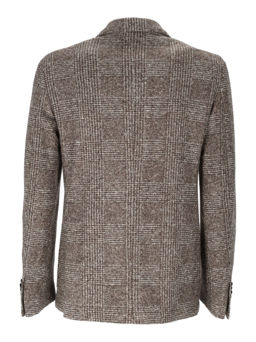 Brando-Lubiam Double-Breasted Checkered Jacket With Wide Lapels