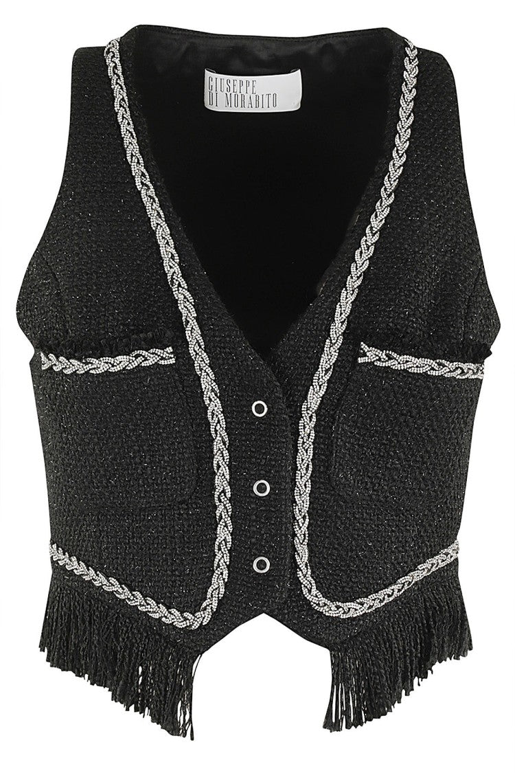 Giuseppe Di Morabito Fringed Black Gilet