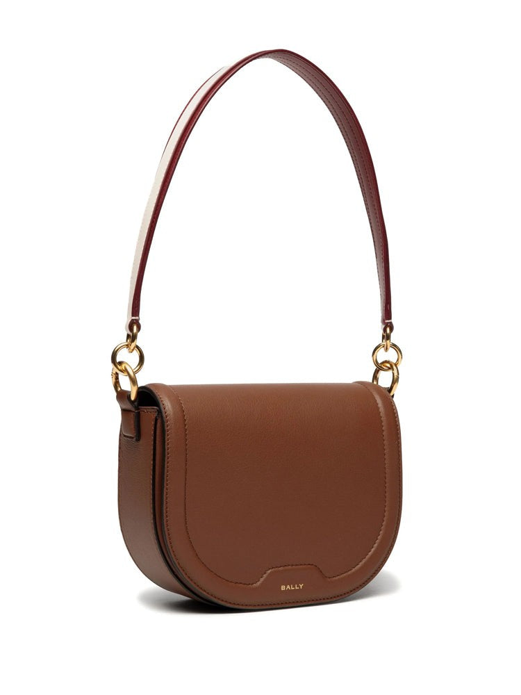 Bally Structured Cow Leather Crossbody Bag With Two-Tone Strap