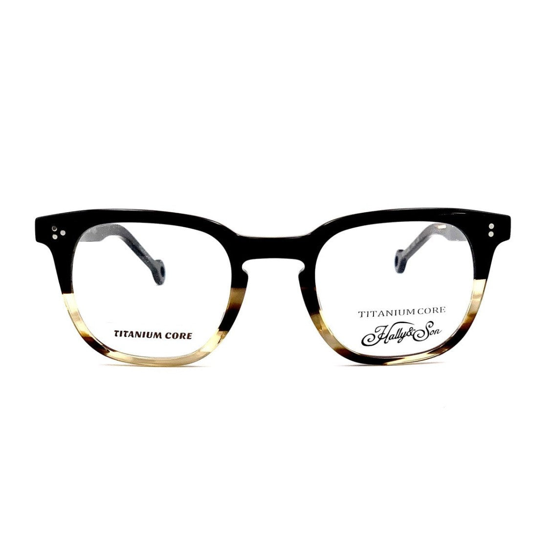 Hally & Son Black Hs646 Celluloid Square Eyeglasses