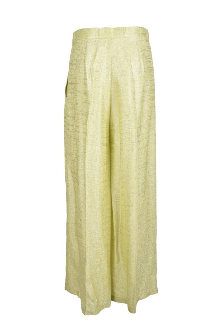 Erika Cavallini Wide-Leg Apple Green Trousers