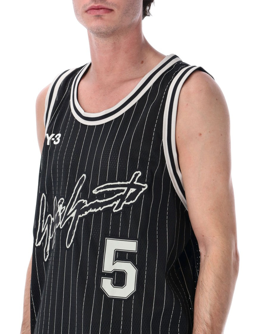 Y-3 Edwards Vertical Pinstripes Mesh Tank Top