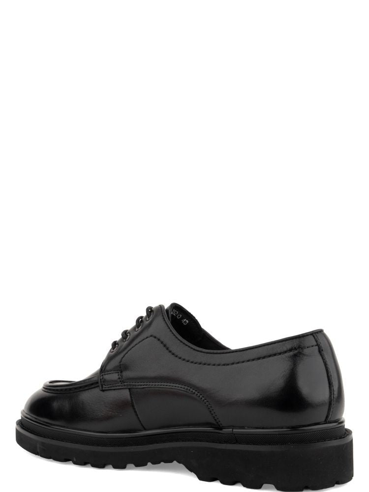 Alberto Gozzi Black Sleek Polished Lace-Up Leather Formal Shoes