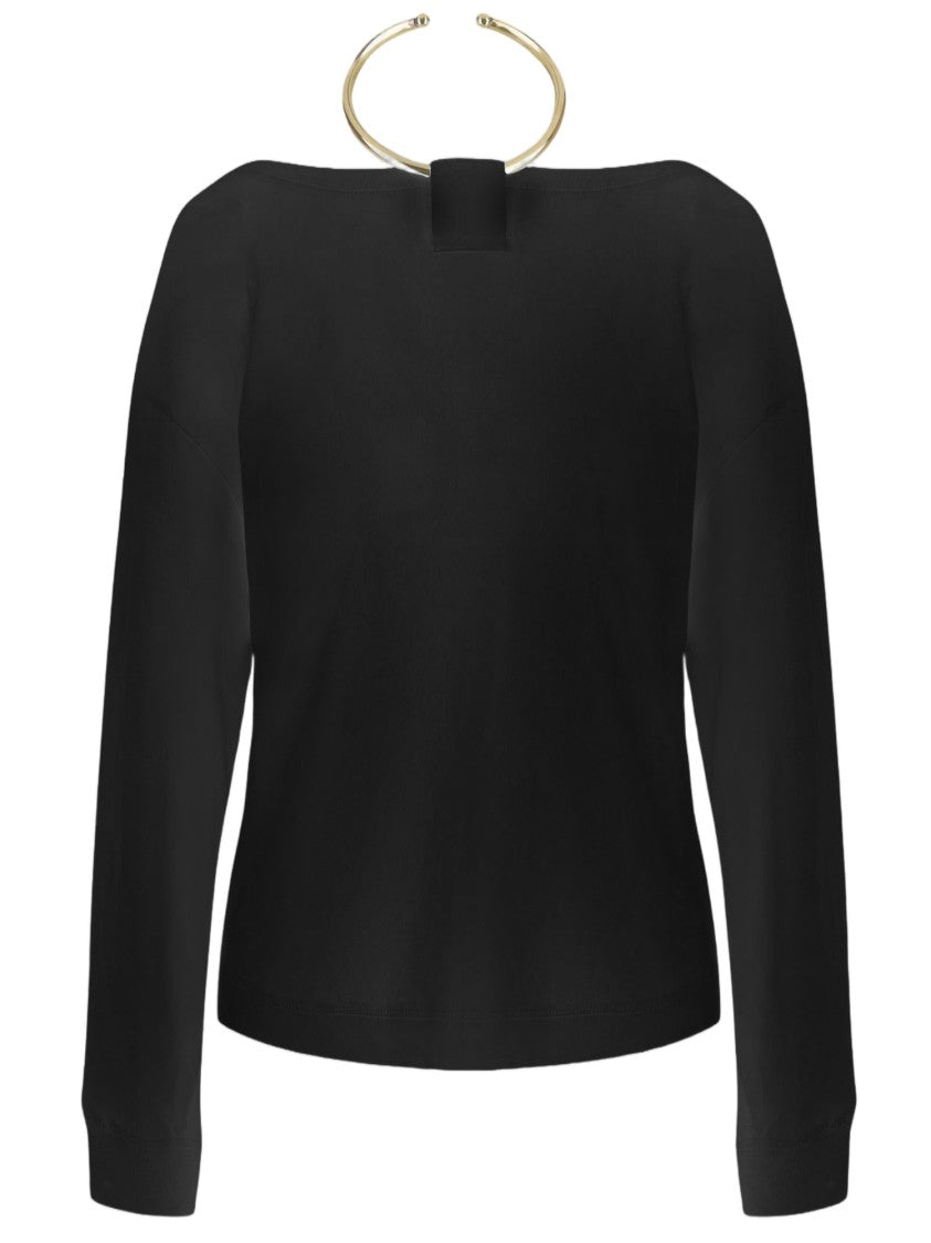 Darkpark Long-Sleeved Cotton Top With Distinctive Boat Neckline
