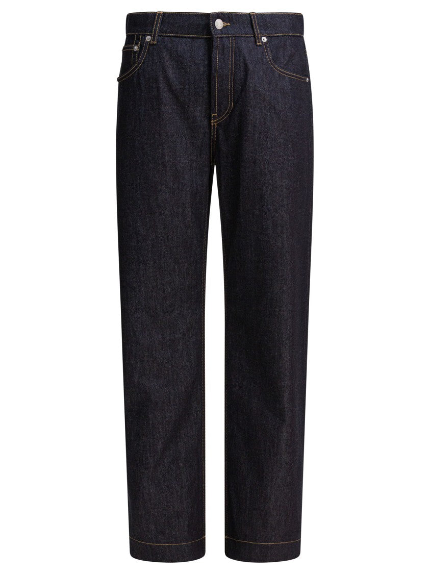 Alexander Mcqueen Dark Indigo Denim Straight-Leg Jeans