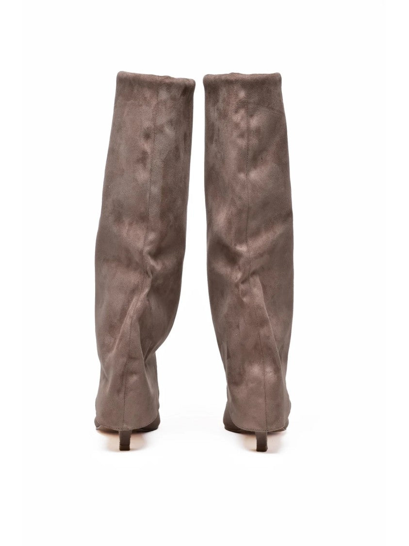 Steve Madden Taupe Polyurethane-Blend Slouchy Boots