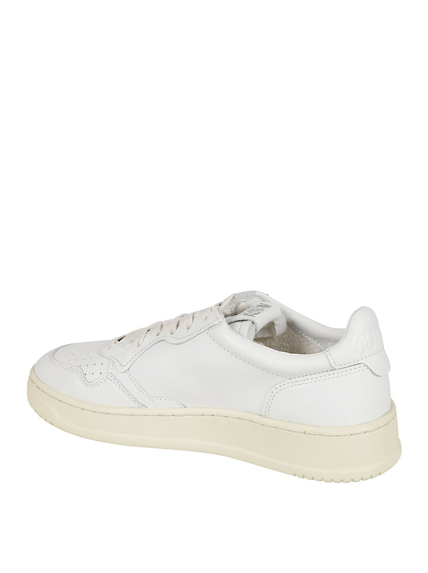 Autry Low-Top White Leather Sneakers With Perforated Toe Detail