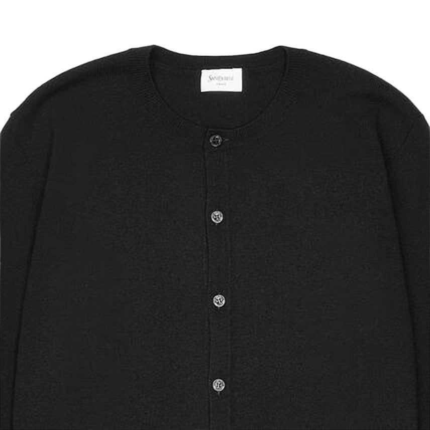 Saint Laurent Black Wool Cardigan With Clean Design