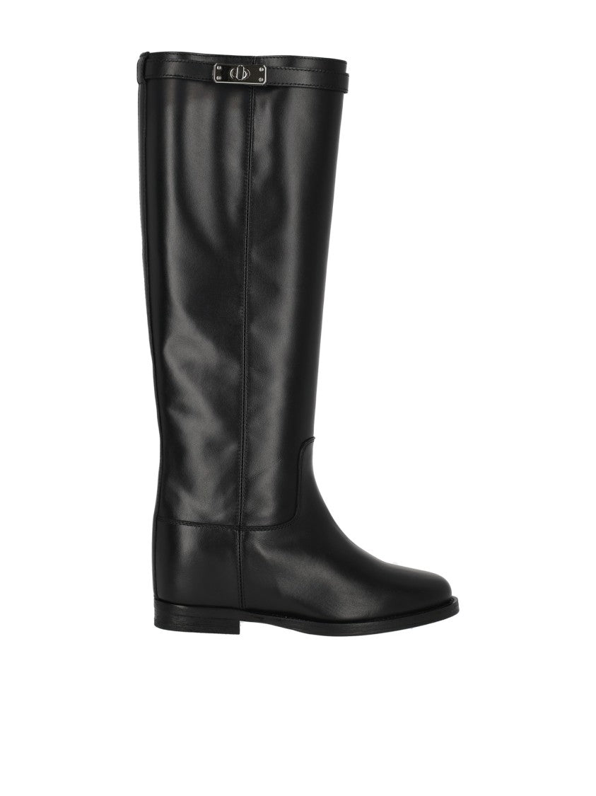 Via Roma 15 Patent Leather Knee-High Boots