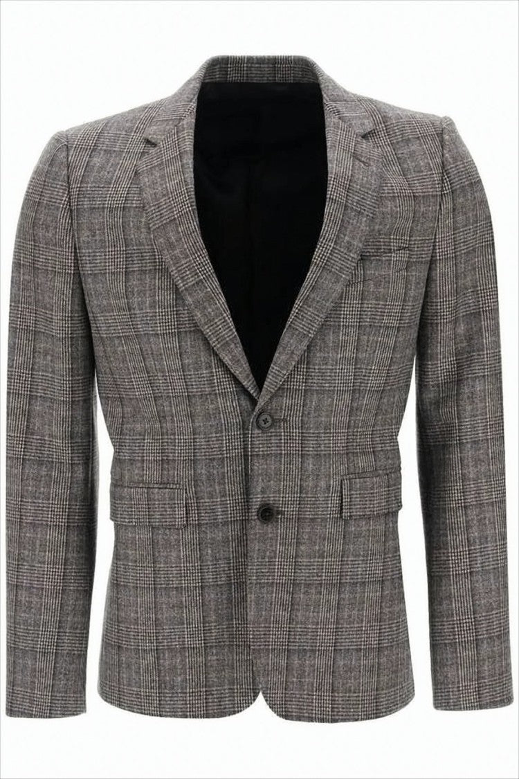 Celine Classic Plaid Tailored Celine Jacket With Structured Silhouette