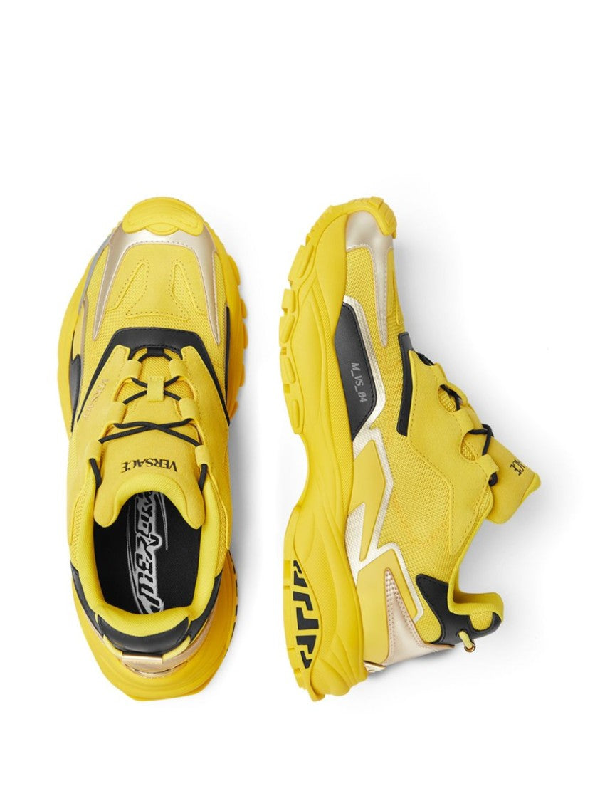 Versace Canary Yellow Sneakers With Drawstring Fastening