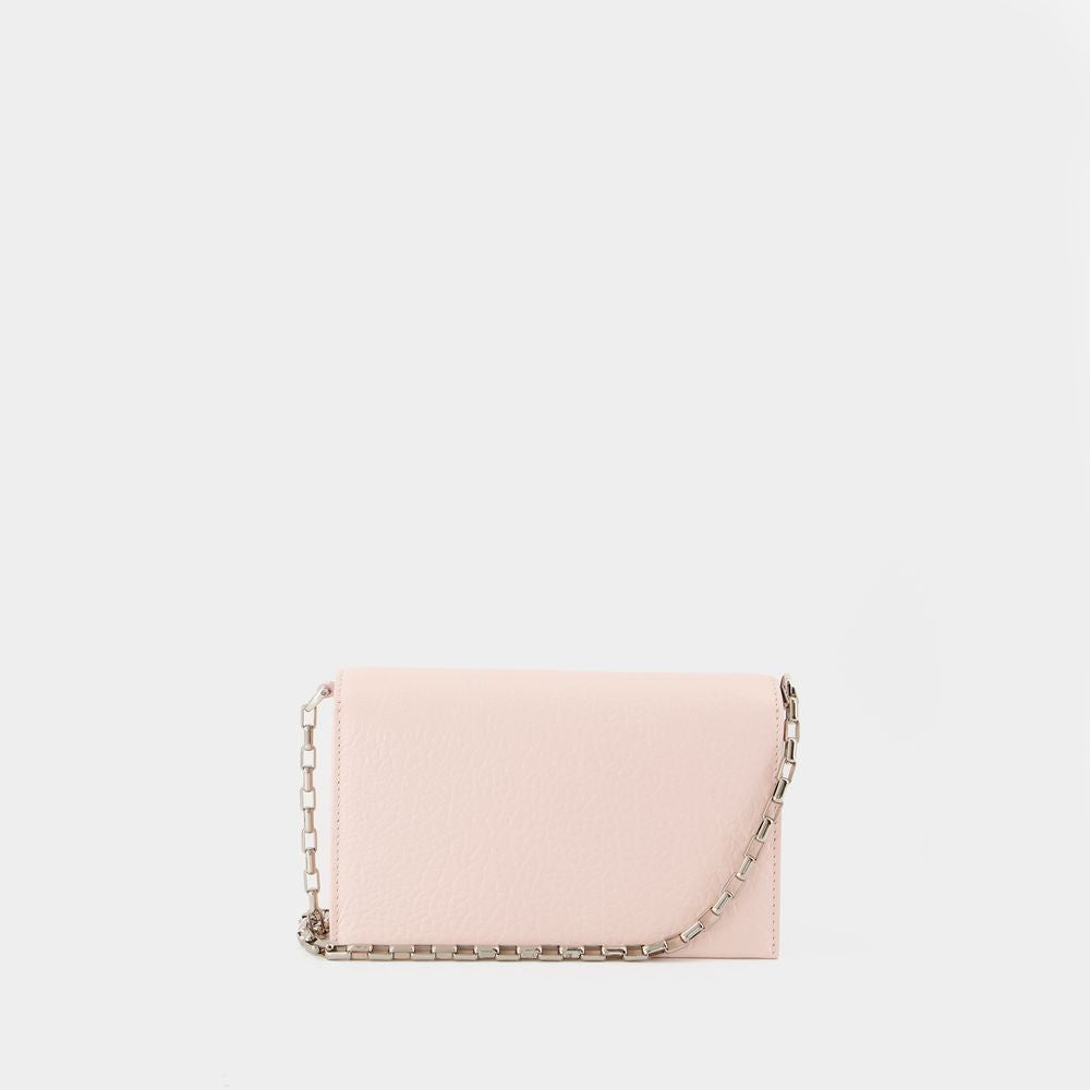 Alexander Mcqueen Mini Cross Bar Purse - Leather - Pink/Silver