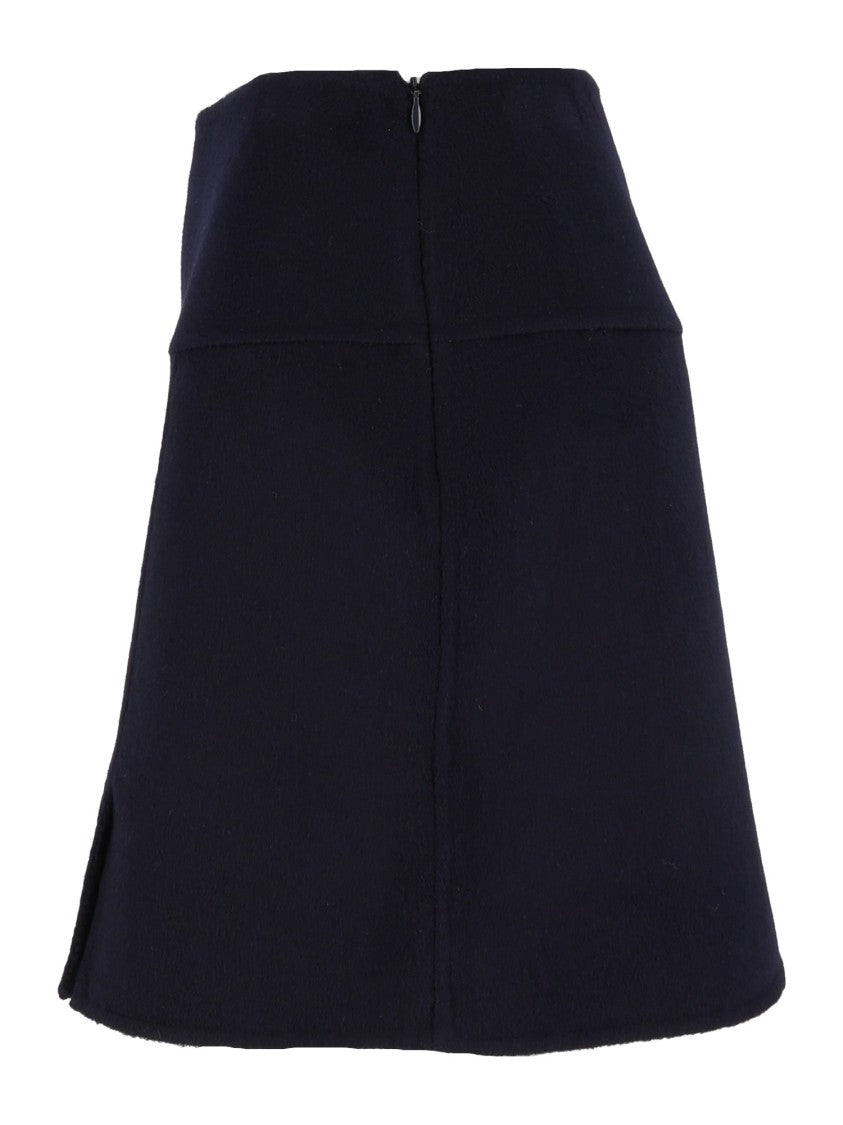 Ermanno Scervino Blue Short Fitted Waistband Flared Mini Skirt