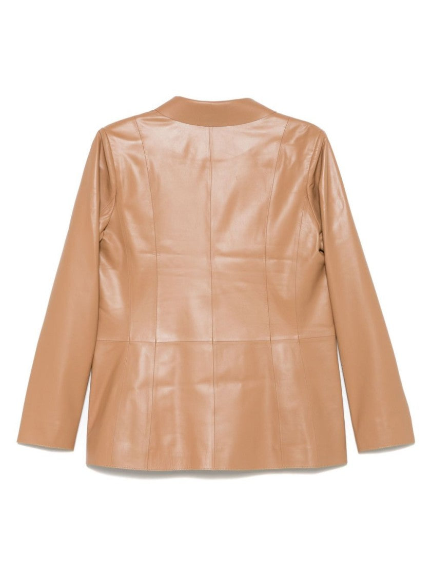 Desa 1972 Tailored Leather Blazer With Structured Shoulders