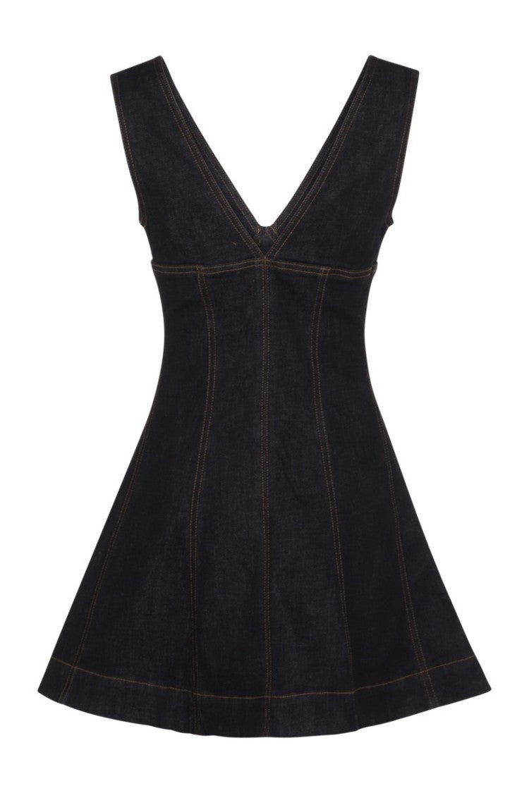 Self-Portrait Blue Denim Midi Dress