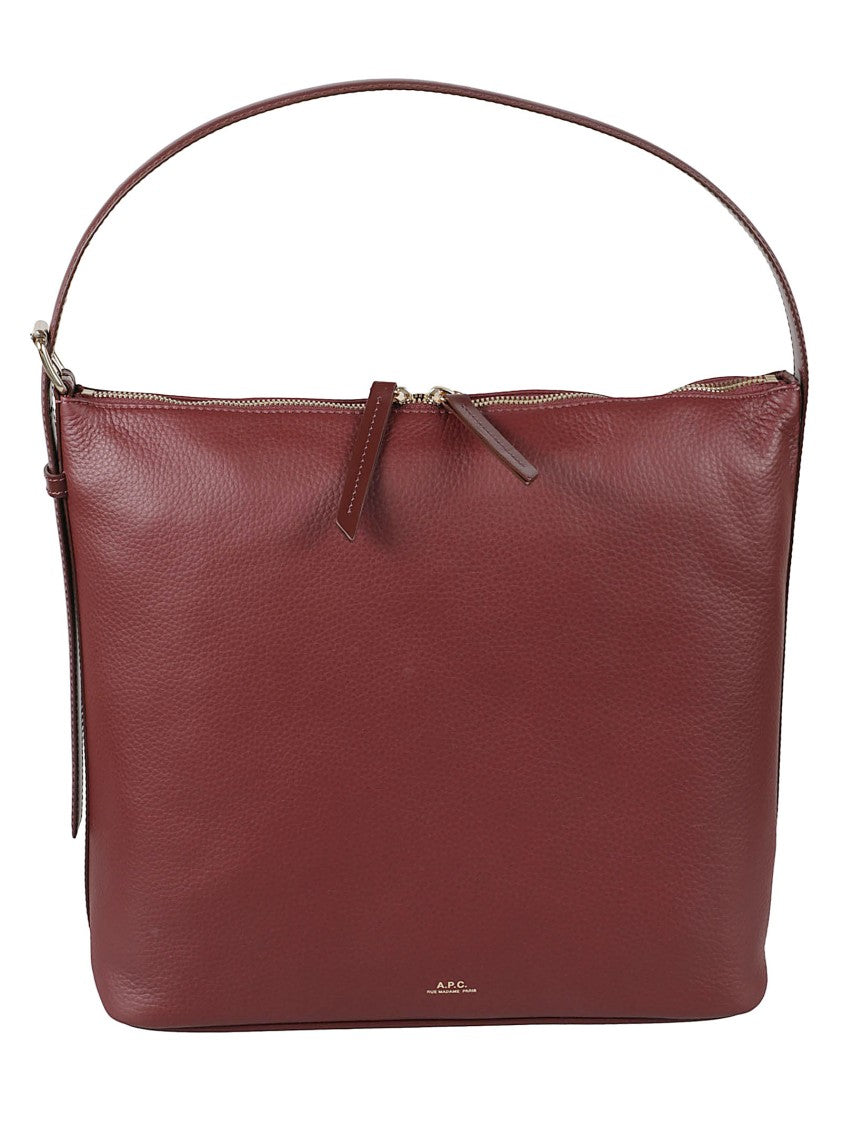 A.P.C. Textured Leather Square Shoulder Bag With Adjustable Strap
