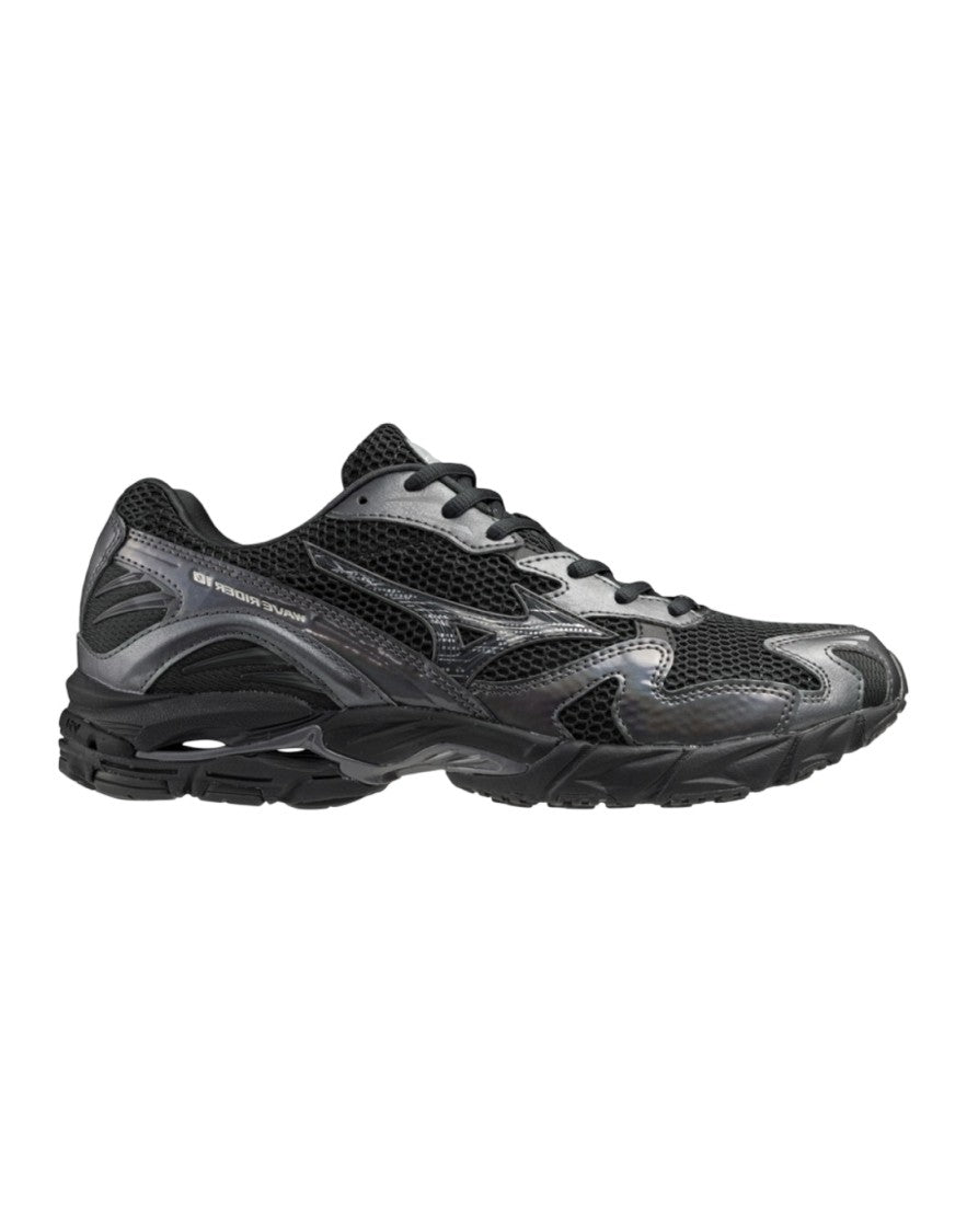 Mizuno Performance-Focused Black Sport Sneakers With Breathable Mesh Upper