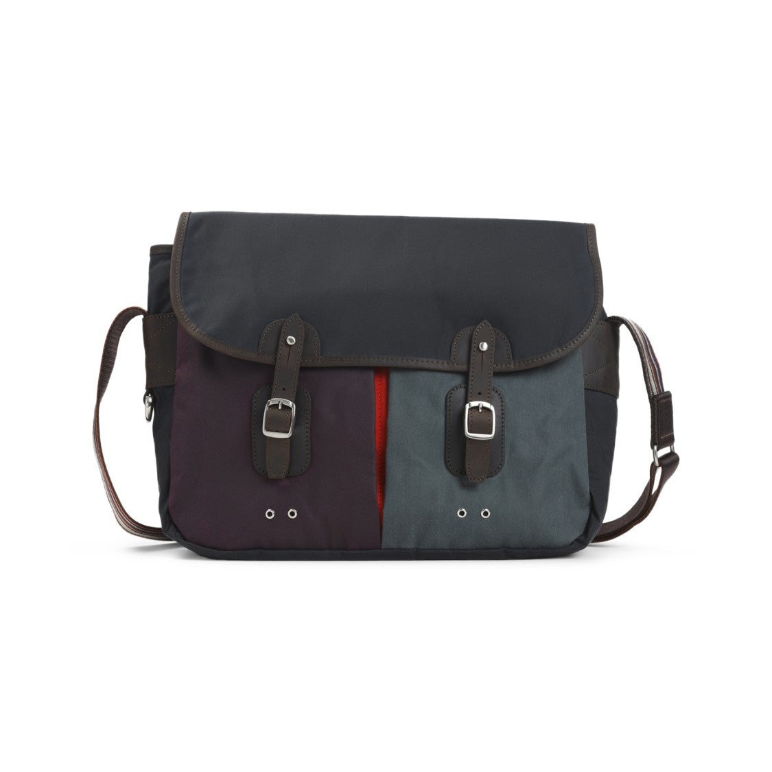 Barbour X Paul Smith Waxed Tarras Blue Cotton Shoulder Bag