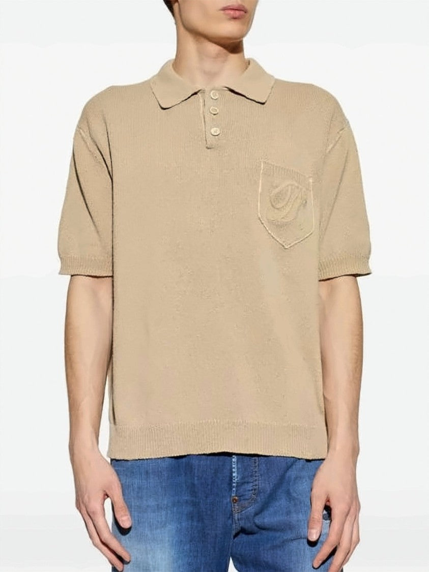 Dsquared2 Textured Knit Short-Sleeve Polo Shirt With Classic Collar