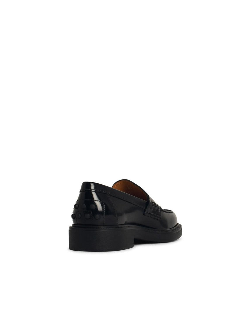 Tod's Black Leather Loafers