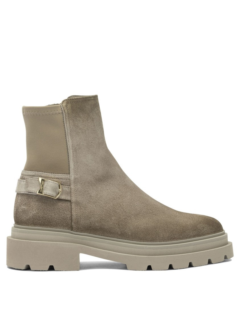 Santoni Rich Brown Suede Ankle Boots