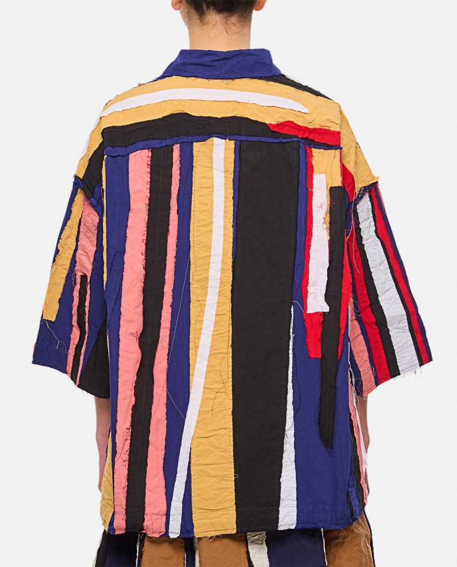 Casey & Casey Multicolor April Shirt-Stripe Patchwork