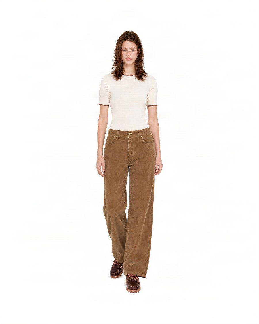 Max Mara Straight-Leg Five-Pocket Textured Pants