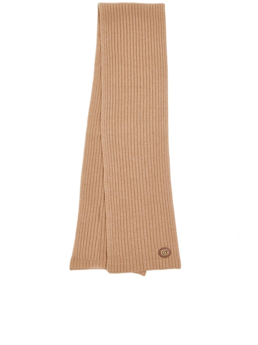 Gucci Camel Sciarpa Ribbed Knit Scarf