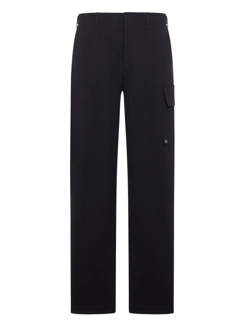 Fendi New Rich Gabardine Black Cargo Trousers