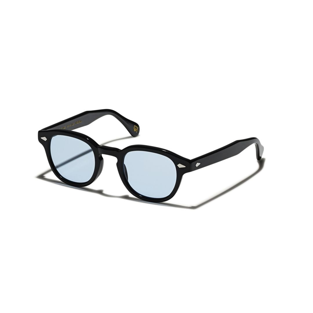 Moscot Black Or-Lmb2-S Glossy Acetate Round Sunglasses