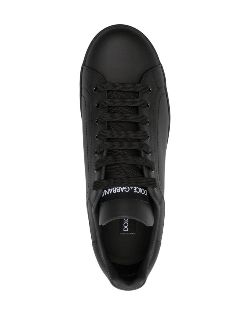 Dolce & Gabbana Black Low-Top Calf Leather Sneakers