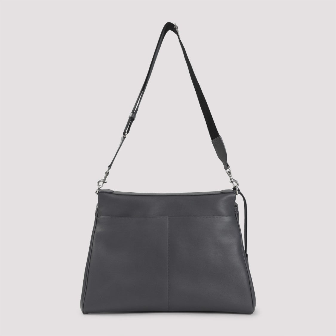 Balenciaga Structured Grey Leather Shoulder Bag