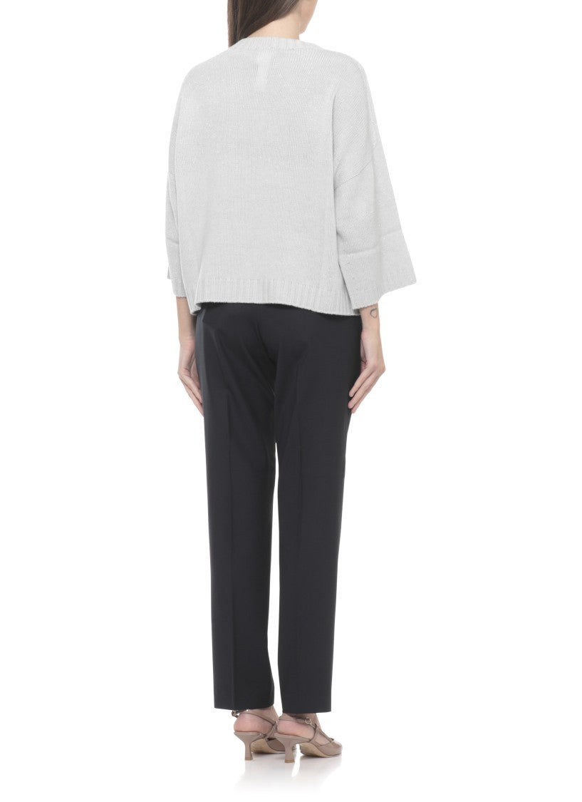 Fabiana Filippi Grey Lurex Wool Sweater