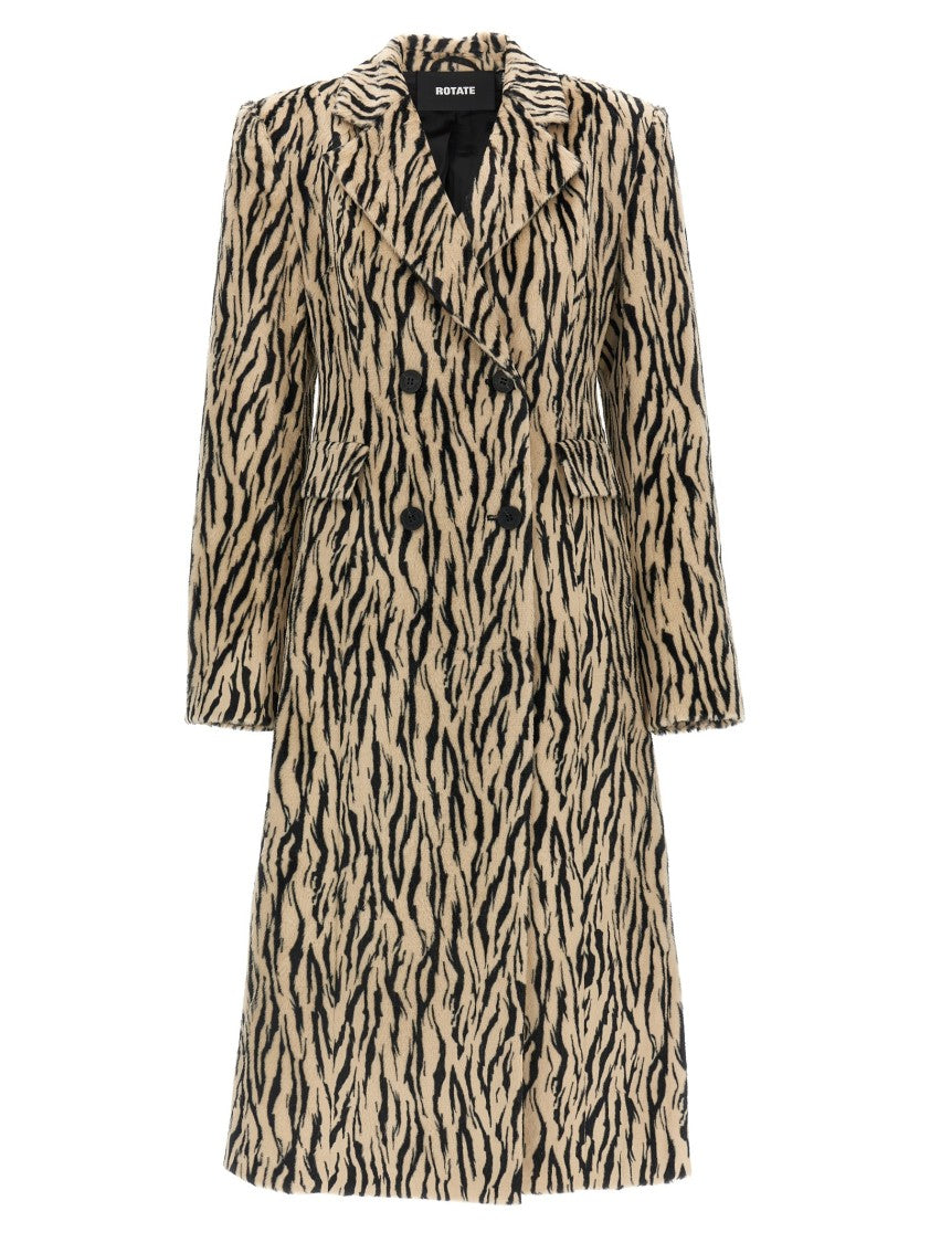 Rotate Birger Christensen 'Printed Faux Fur' Coat