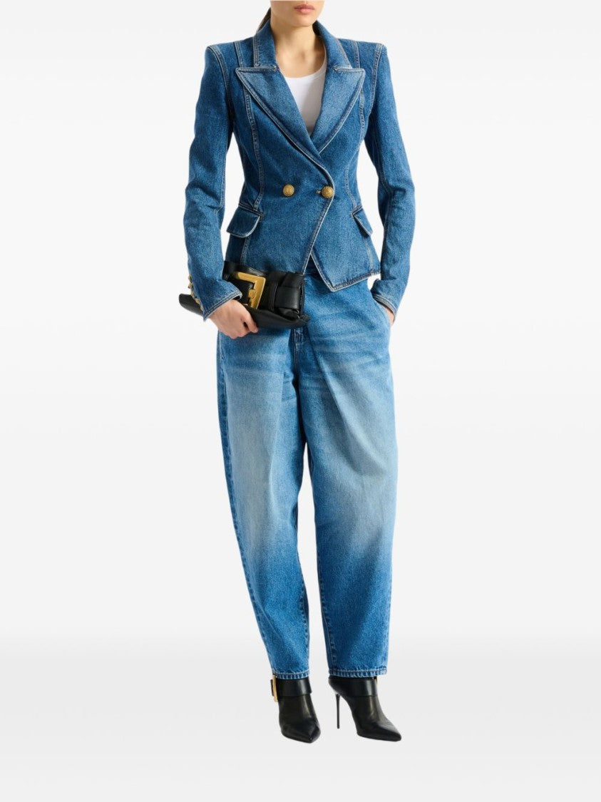 Balmain Structured Denim Jacket With Tailored Fit