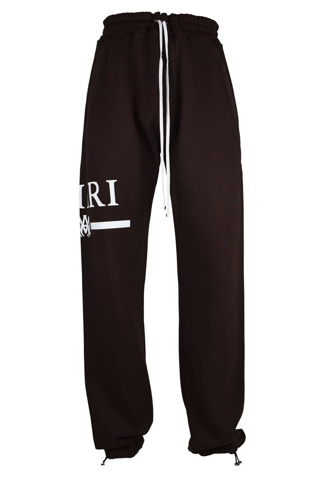Amiri Brown Cotton Jogging Pants With Logo