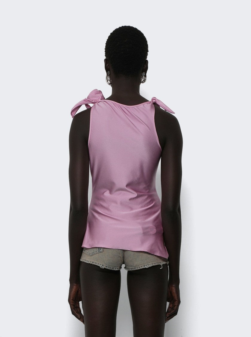 Coperni Asymmetric Neckline Top With Decorative Rose Detailing