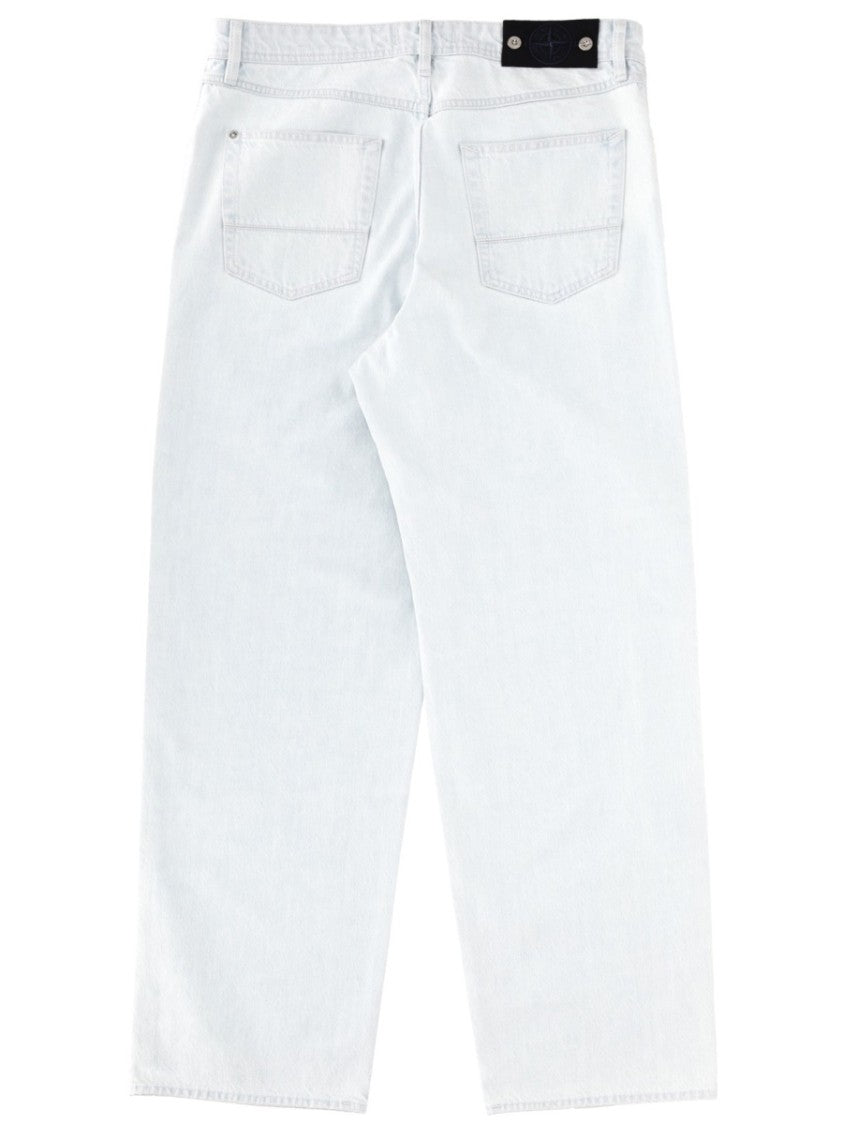 Stone Island Light-Washed Straight-Leg Minimalist Cotton Jeans