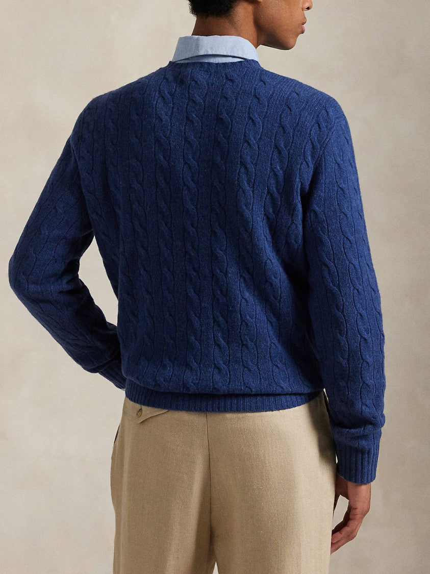 Polo Ralph Lauren Blue Pullover Cable Knit Cotton Sweater