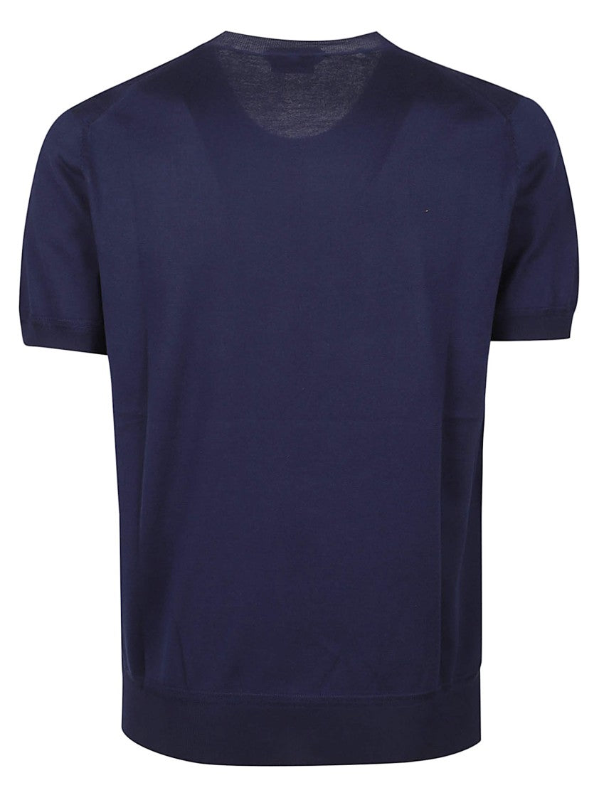 Tom Ford Navy Short Sleeve Cotton Sweater