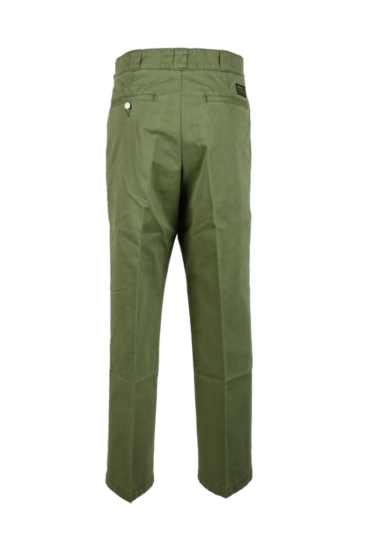 Replay Straight-Leg Cotton Trousers With Mid-Rise Waist And Authentic Texture