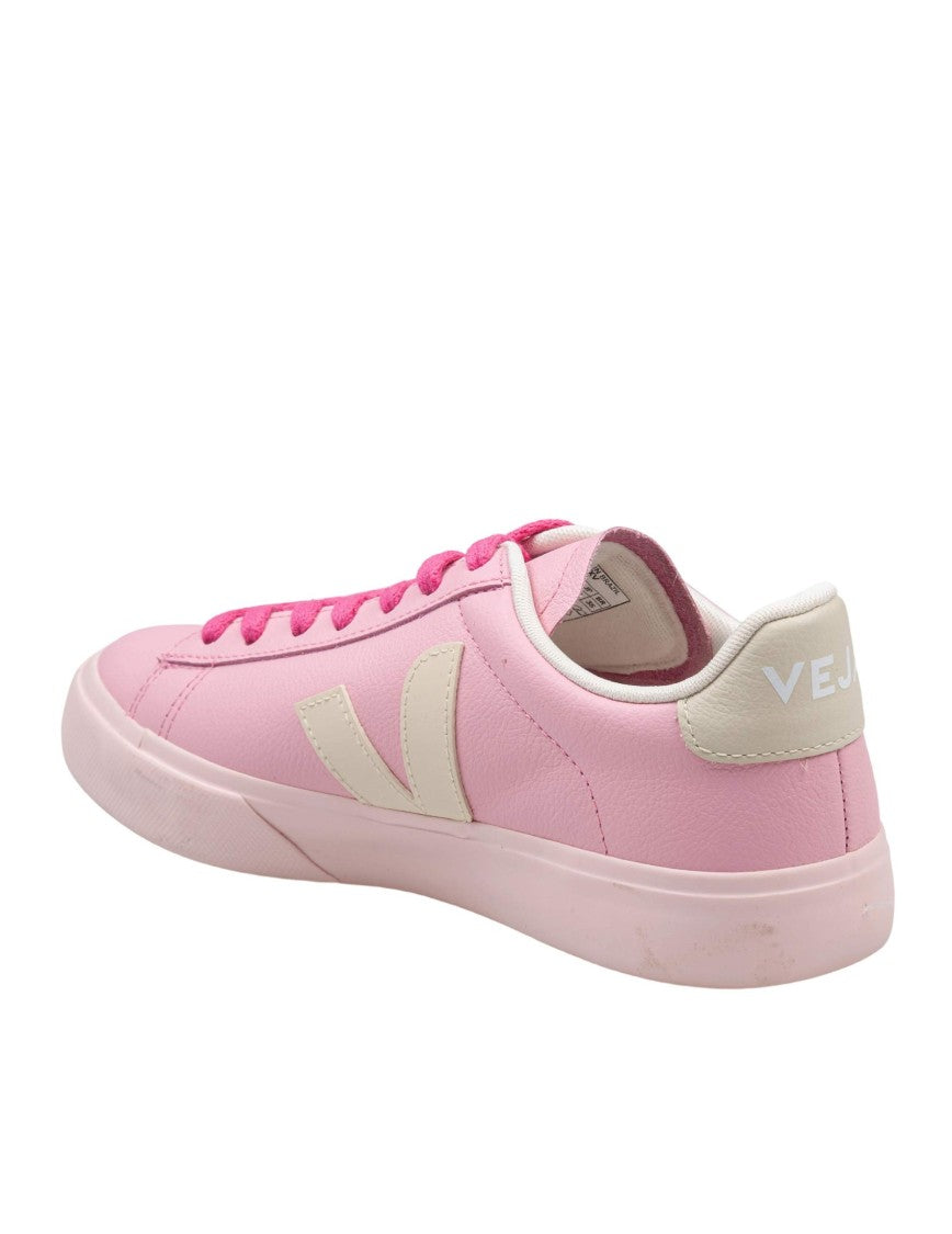 Veja Campo Chrome-Free Leather Sneakers In Pink