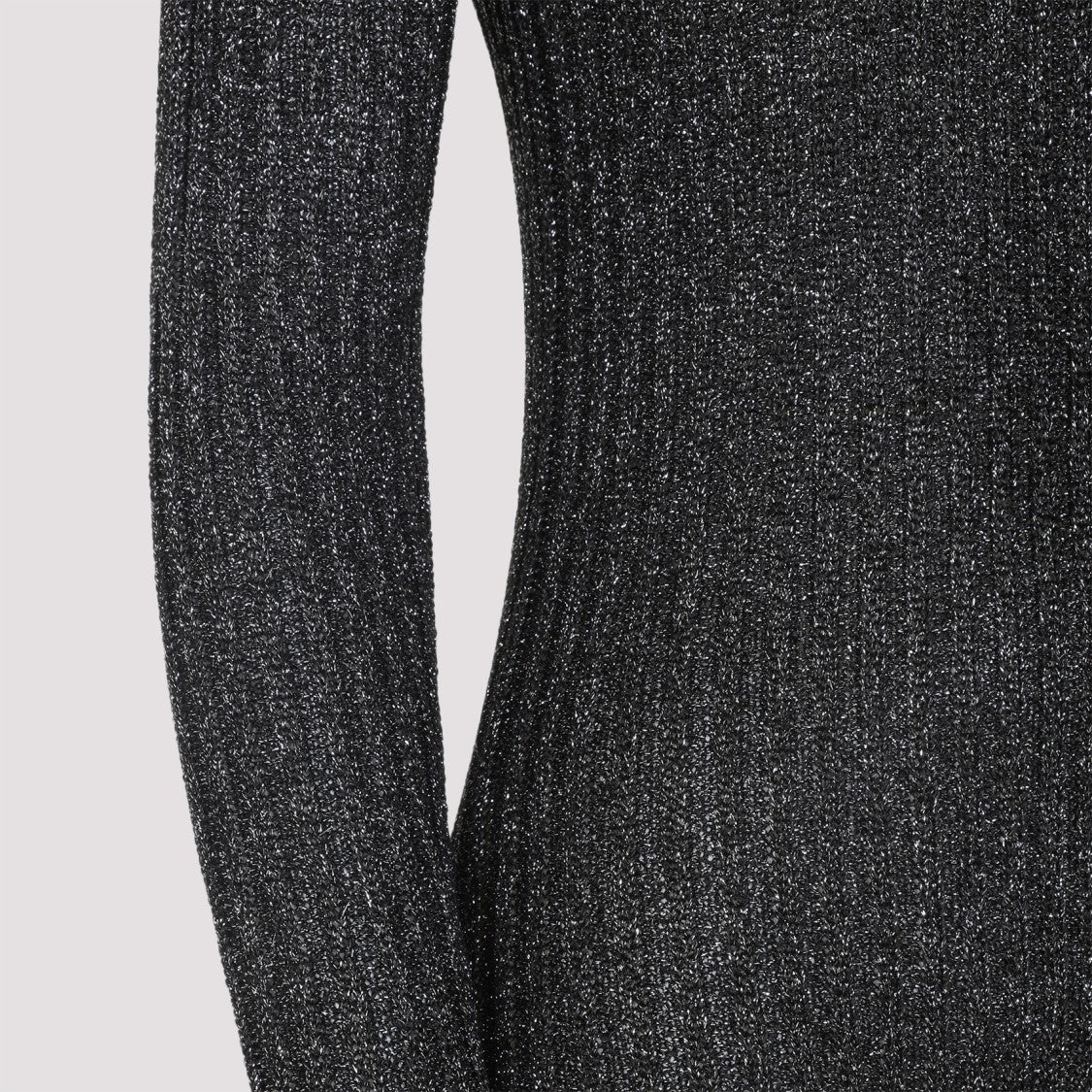 The Frankie Shop Black Metallic Solana Polo Bodysuit