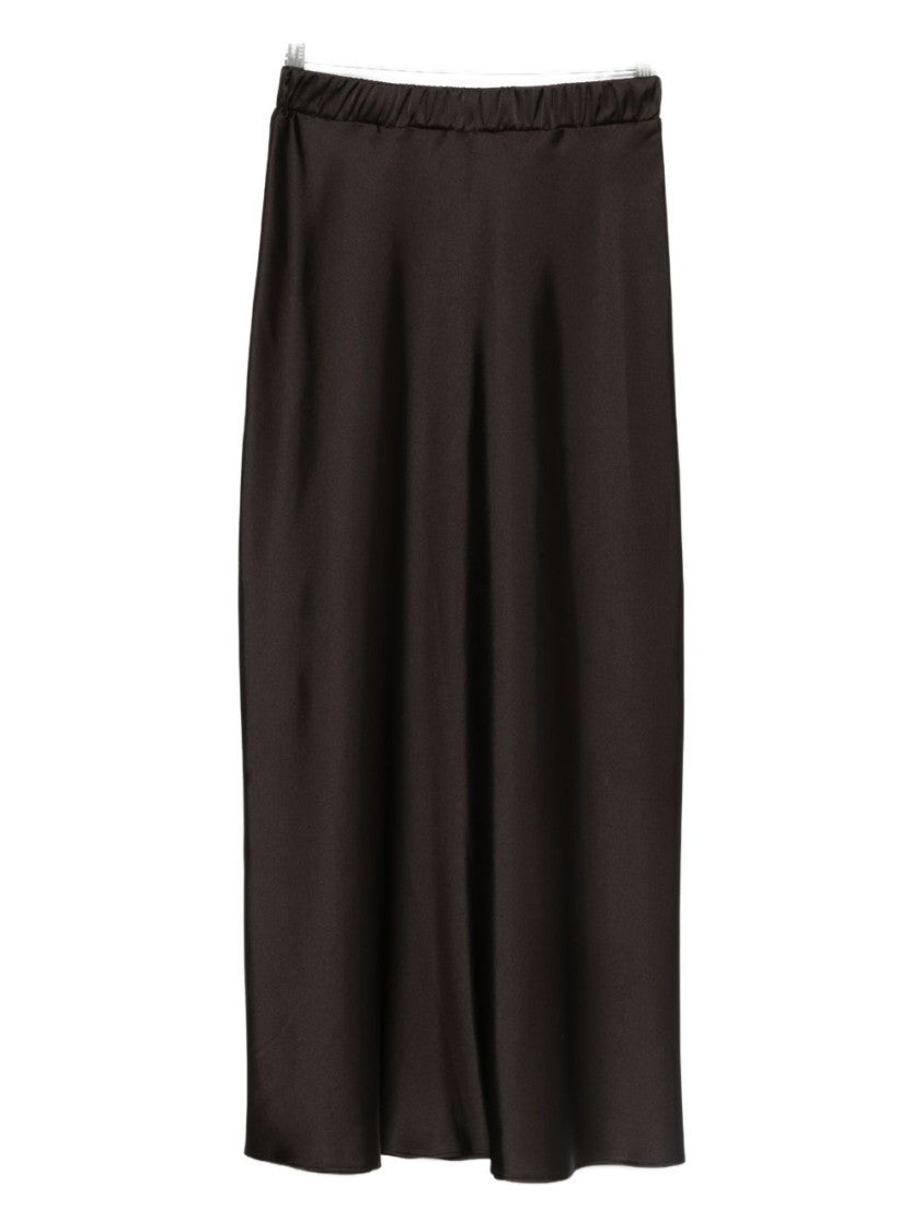 Dexterior Midi-Length Gray Skirt With Elastic Waistband