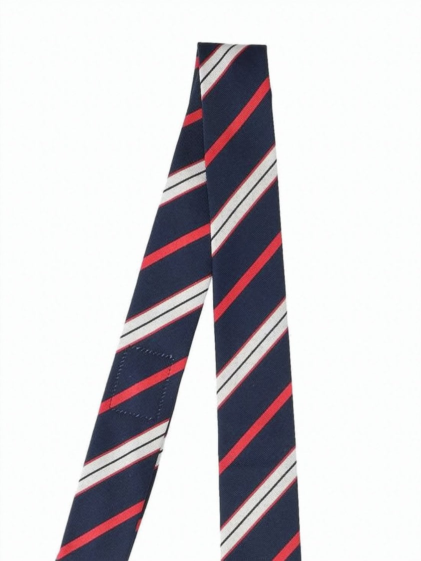 Thom Browne Multicolor Stripe Pattern Slim Neck Tie