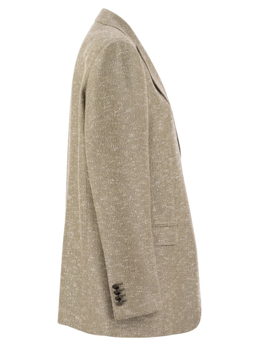 Tagliatore Two-Button Jacket With Micro Sequins