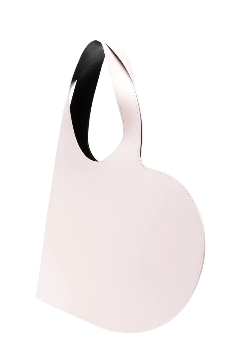 Coperni Pink Heart Tote Bag Double Handle Engraved Logo Suede Tote Bag